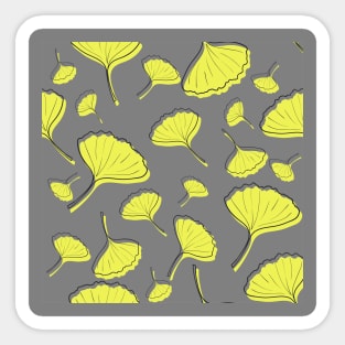 Vector seamless pattern. Line art of leaves. Autumn, spring, summer. Sticker